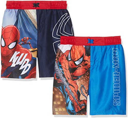 FABTASTICS Spiderman, Bañador para Niños, Multicolor (Multi 001), 6 Años/116 cm (Pack de 2)