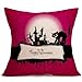 Produktbild RWINDG Happy Halloween Kissenbezüge Leinen Sofa Kissenbezug Home Decor Glitzer Pailletten Kissenbezug Startseite Schlafzimmer Sofakissen Kissenabdeckung