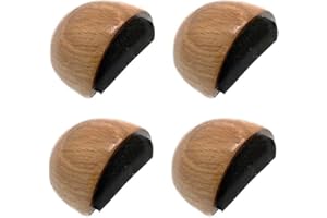 MSGsl Topes para puertas madera Roble 4 Ud con adhesivo - No requiere adhesivo adicional - puertas suelo proteger puertas y paredes, tope puerta suelo forma Lux, medida 47 mm (4, Roble)