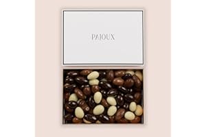 Pajoux Assorted Chocolate Almonds Luxury Gift Box 250g | Milk, Dark & White Chocolate Almond Nuts - Palm Oil Free - Chocolate in a Gift Box