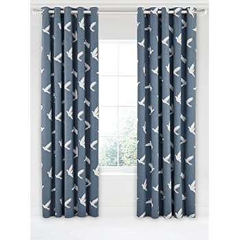 Sanderson Home Paper Doves Lined Curtains Cotton Mineral 229 X