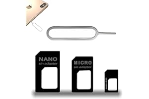 HEWJYDE 3-in-1 Simkarten Adapter Kit, Nano und Micro SIM Karte Adapter, SIM Adapter mit Eject Pin für Handy-Nutzung.
