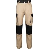 VELILLA 103020B; Bicolor Multi-pocket Trousers; Sand Beige and Black; Size 40