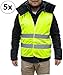Produktbild ASARAH Reflektierende Warnweste Sicherheitweste Unfall-Weste für Auto, KFZ, Fahrrad, Motorrad Pannenweste Sicherheit-Warnweste - 5 Stück