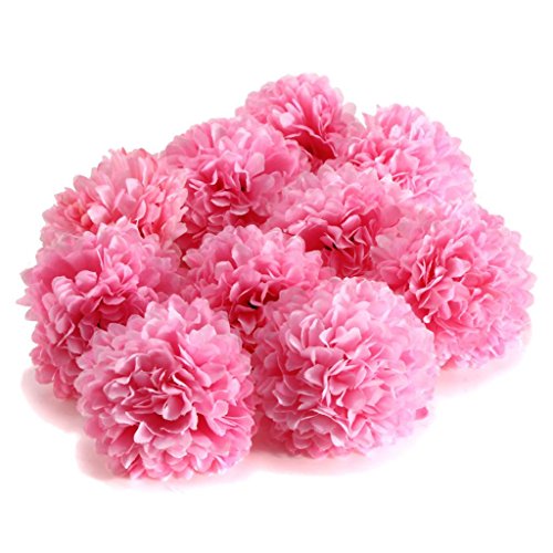 30x Künstlichen Blume Daisy Blumenköpfe Seide Kugelkopf Hochzeit Haus Dekor – dunkellila - 4