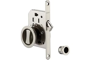 THIRARD - Serrure encastrable à crochet à condamnation pour porte coulissante, axe 50mm, bouts ronds, nickelé