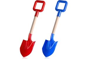 AIEX 2 Uds Palas de Playa Niños, Palas de Arena de 40 cm para Niños Pala de Nieve Niños Palas de Playa Pala de Pala de Plástico para Arena Nieve Niños (Azul, Rojo)