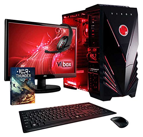 Vibox VBX-PC-5434 Vision Paket 2W 54,6 cm (21,5 Zoll) Gaming Desktop-PC (AMD A Series A4-6300, 8GB RAM, 1TB HDD, AMD Radeon HD 8370D, Win 10 Home) rot