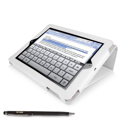 Case für ‚Das neue iPad‘ 3 – G-HUB WEIß GeniusCover Tasche Folio für das neue iPad HD 3rd Generation iPad freigegeben März 2012, mit integrierter Standfunktion und magnetischen Schlaf Sensor. Auch kompatibel mit Apple iPad 2. Jetzt mit BONUS-Geschenk: G-HUB ProPen Stylus. - 7