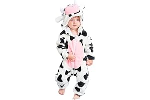 DEBAIJIA Bambino Flanella Pagliaccetto con Cappuccio 0-36M Inverno Tutina Animale Carino Jumpsuit Ragazzi Ragazze Pigiama