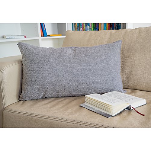 salosan® Sofakissen, Lounge Rückenkissen, Kopfkissen, Couch- oder Palettenkissen, Dekokissen Strukturpolsterstoff in 7 Unifarben für trendiges Wohndesign. Größe 40×70 cm (Grau) - 2