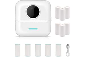 ConBlom Mini Imprimante Photo, Imprimante Thermique Portable Petite Bluetooth Imprimante sans Encre avec 11 Rouleaux de Papier Thermique pour Android et iOS Smartphone