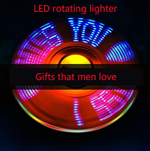 Preisvergleich Produktbild USB-Feuerzeug CYGG Drehen LED Winddichtes Zigarettenanzünder Wiederaufladbar Drehendes Dekompressionsartefakt Der Fingerspitze Mit Exquisiter Geschenkbox,Silver