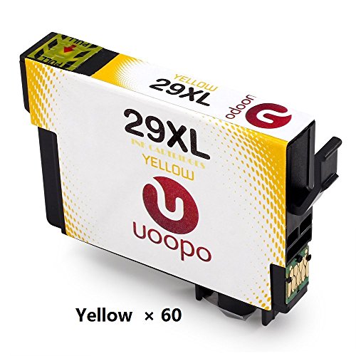 Uoopo Replacement for Epson 29XL Ink Cartridges Use with Epson Expression Home XP-342 XP-332 XP-345 XP-442 XP-445 XP-432 XP-247, Yellow × 60