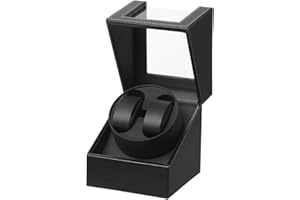 MOOPHYSHAM Remontoir de Montre Automatique, Boîte de Montre à Remontage Automatique pour 1 Montre,Alimentation par Batterie ou Adaptateur Secteur