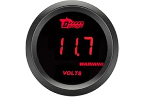 ETOPARS Universelle Auto Spannungsanzeige 2Zoll 52mm Auto Spannungsmesser Messgerät Digitales Voltmeter Anzeige Spannungs Rot Lichtanzeige Instrument Rauchtönung Len