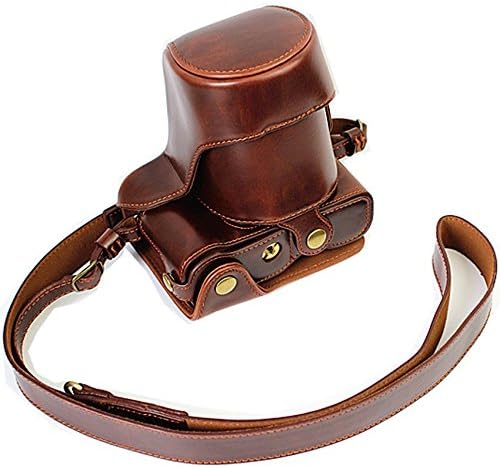 Newlan Protective Compact Leather Case with Shoulder Strap for Fujifilm X-A2, Fujifilm X-A2/XC Digital Camera with 16-50 mm OSS Lens(Coffee)