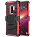 Produktbild MoKo Galaxy S9 Plus Hülle - [Heavy Duty Serie] Outdoor Dual Layer Armor Case Handy Schutzhülle Schale mit Gürtelclip und Standfunktion für Samsung Galaxy S9+ 2018 6,2 Zoll Smartphone, Rot