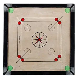 Bansal & Co Carrom Board 26 Inch High Gloss Finish with Free Coins, Striker and Powder (Medium, 26 Inch)