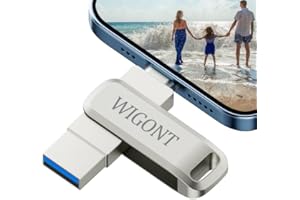 WIGONT Pendrive 128 GB, Memoria USB para Guardar más Fotos y Videos en Diferentes Dispositivos.Pendrive iPhone Almacenamiento Externo para iPhone/iPad/PC, Viene con Type-C Adapter.