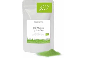 BIO Matcha Tee Pulver | Premium-Qualität - 100g | Original Grüntee Pulver aus Japan | fein gemahlen, rein natürlich ohne Zusätze | cosmopoliTEA®
