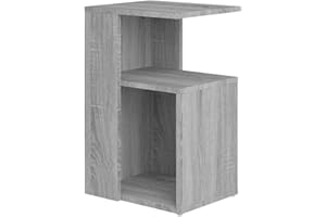 vidaXL Mesa Auxiliar Sala de Estar Salón Sofá Café Mesita Centro Lateral Muebles Mobiliario Habitación Madera Contrachapada Gris Sonoma 36x30x56 cm