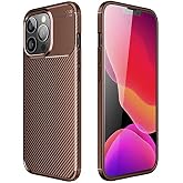 Spia Apple iPhone 13 Pro Kılıf Kahverengi Karbon Silikon Orijinal Esnek İnce Geliştirilmiş Dayanıklı Darbe Karşıtı Koruyucu Y