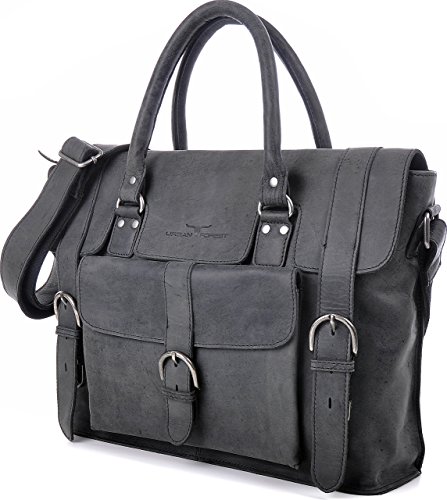 URBAN FOREST, Cntmp, Leder, Handtaschen, Messenger Bag, Businesstaschen, Aktentaschen, Laptoptaschen, Notebooktaschen, Umhängetaschen, DIN-A4, Natur-Leder, 39x29x10cm (B x H x T) - 2