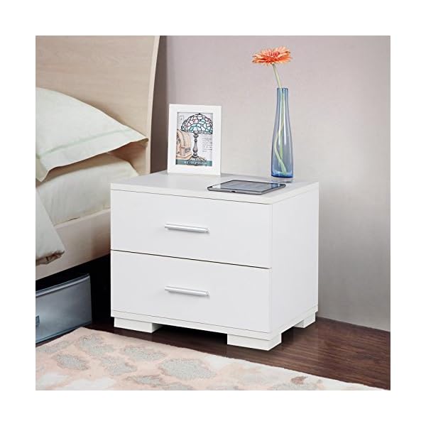 Songmics Mdf 40 X 40 X 35 Cm Bedside Table Cabinet With 2 Drawers 31 5 X 32 5 X 8 5 Cm And Metal Runners Handles Search Furniture