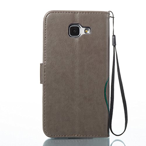 Galaxy A3 2016 Hülle,Galaxy A3 (2016) SM-A310F Leder Narzissen Hülle,Galaxy A3 (2016) A310 Lanyard Wallet Schutzhülle,BONROY® Farbdruck geprägte Narzissen Muster PU Leder Flip Hülle Wallet Case Tasche Cover Handytasche Schutzhülle Lederhülle Handyhülle in Book Style Stand Case mit Kredit Kartenschlitz für Samsung Galaxy A3 (2016) SM-A310F A310F A310-grau - 2