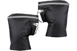 ITODA Hiver Automne Universel Gants de Guidon de Moto Imperméables Gant de Protection Thermique pour Guidon Gants Coupe-Vent Installé sur Poignée Protège-Mains Manchon Scooter Anti Froid,Noir,Taille unique