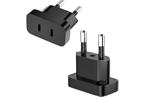 VIEVRE 2 adaptery US na UE, adapter wtyczka USA Niemcy, 250 V US na UE z zasilaczem USA, konwersja do urządzeń, maksymalna moc 2200 W, czarny