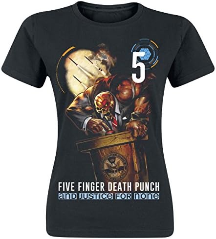 Five Finger Death Punch and Justice for None Girls Shirt Black S