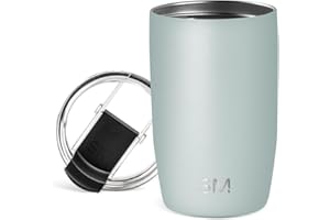 Simple Modern Vaso Termico Cafe para Llevar con Tapa Abatible | Taza Termica de Café Helado de Acero Inoxidable Aislada | Regalos para Mujeres & Hombres | Voyager | 350ml | Sea Glass Sage