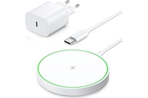 AMSKY Magnético Cargador Inalámbrico para iPhone, 15W Compatible con Cargador Magsafe Apple, Cargador para iPhone Carga Rapid