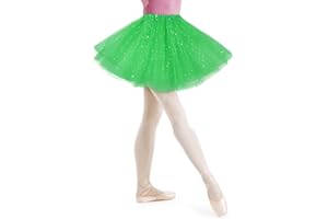 AYBUY Damen Tutu Klassisch Rock, Elastisch 3 Lagig Tüll Tüllrock mit Pailletten Sternen, Unterrock Rock für Fasching Karneval Motto Party Ballett Tanzen Fancy Dress Halloween Kostüm