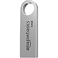 Amazon Basics 64 GB Flash Drive | USB 2.0 M Series | Temperature, Shock and Vibration Resistant | Metallic Silver