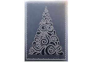 Kwan Crafts Merry Christmas Tree Plastic Embossing Folders for Card Making Scrapbooking and Other Paper Crafts, 12.5x17.7cm