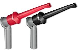 Cleqee 2 ganci di prova isolati con presa da 4 mm, gancio di prova, clip sonde IC, punta di misurazione interna, morsetto per presa a banana da 4 mm, multimetro test elettrici