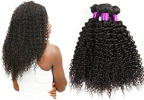 Afro Kinky Curly Weave Human Hair 3 Bundles Brazilian Virgin Hair Weave Weft Non-remy Hair Natural Black 100g/pc (10 10 10 inch)