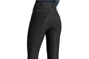 ticticlily Pantaloni Equitazione Donna con Inserti Completi in Silicone Leggings de Sportive a Vita Alta Collant da Equitazione Elastica con Tasca Passanti per Cintura Pantalone Morbido e Elastico