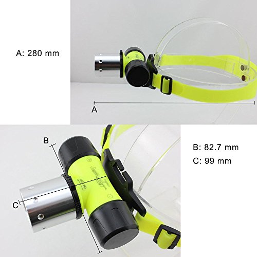 CREE T6 U2 LED Wasserdichte Tauchen Unterwasser Scheinwerfer Licht Torch LED (100-200 Meter)Waterproof LED Schwimmen Tauchen Taucherleuchten Head Light Taschenlampe mit 3 Lichtmodus - 3