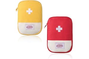 XOUDKE Kit di Pronto Soccorso 2PCS, Mini Kit di Primo Soccorso Portatile, Vuota Borsa di Pronto Soccorso Pacchetto di Medicina per Casa Ufficio Viaggio Campeggio-(Borsa Vuota)
