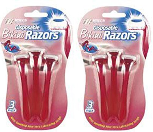 2 x Rolls Razor Ladies Disposable Bikini Razors Shavers Pack of 3 by Rools Razor