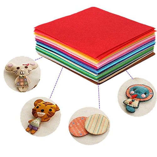 KING DO WAY 42 Farben Filz Stoff Polyester handmade Filzstoff Bastelfilz DIY Stoff Sewing Multicolore 15x15cm - 5
