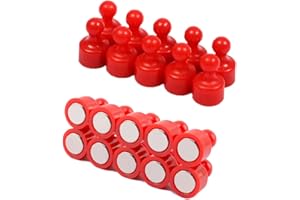 QIKAARA 20 PCS Fridge Magnets Magnetic Push Pins Refrigerator Magnets Strong Neodymium Magnets Whiteboard Map Magnets Perfect for Home Kitchen Office School Classroom mini size Red