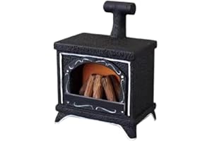 GIDDY UP! sharprepublic Dollhouse LED Fireplace, Miniature Scene 1/12 Scale Dollhouse Christmas Decor Mini Furniture