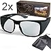 Produktbild SJ3D Passive 3D Überziehbrillen - Set für Brillenträger oder ohne Brille - 2x Polfilterbrille zirkular polarisiert - Für RealD 3D Kino & TV: LG Cinema 3D Philips Easy 3D Telefunken Toshiba 3D Natural Vizio 3D und 3DTVs von SONY Grundig Panasonic Hisense CMX uvm. - Inkl. Mikrofaser Brillenbeutel und Putztuch