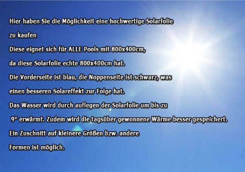Miganeo 8×4 m Premium Solarplane schwarz/blau Poolheizung rechteckig für Pool - 3