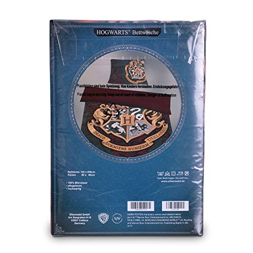 Elbenwald-Harry-Potter-Bettwsche-Hogwarts-Wappen-2tlg-135x200-80x80cm